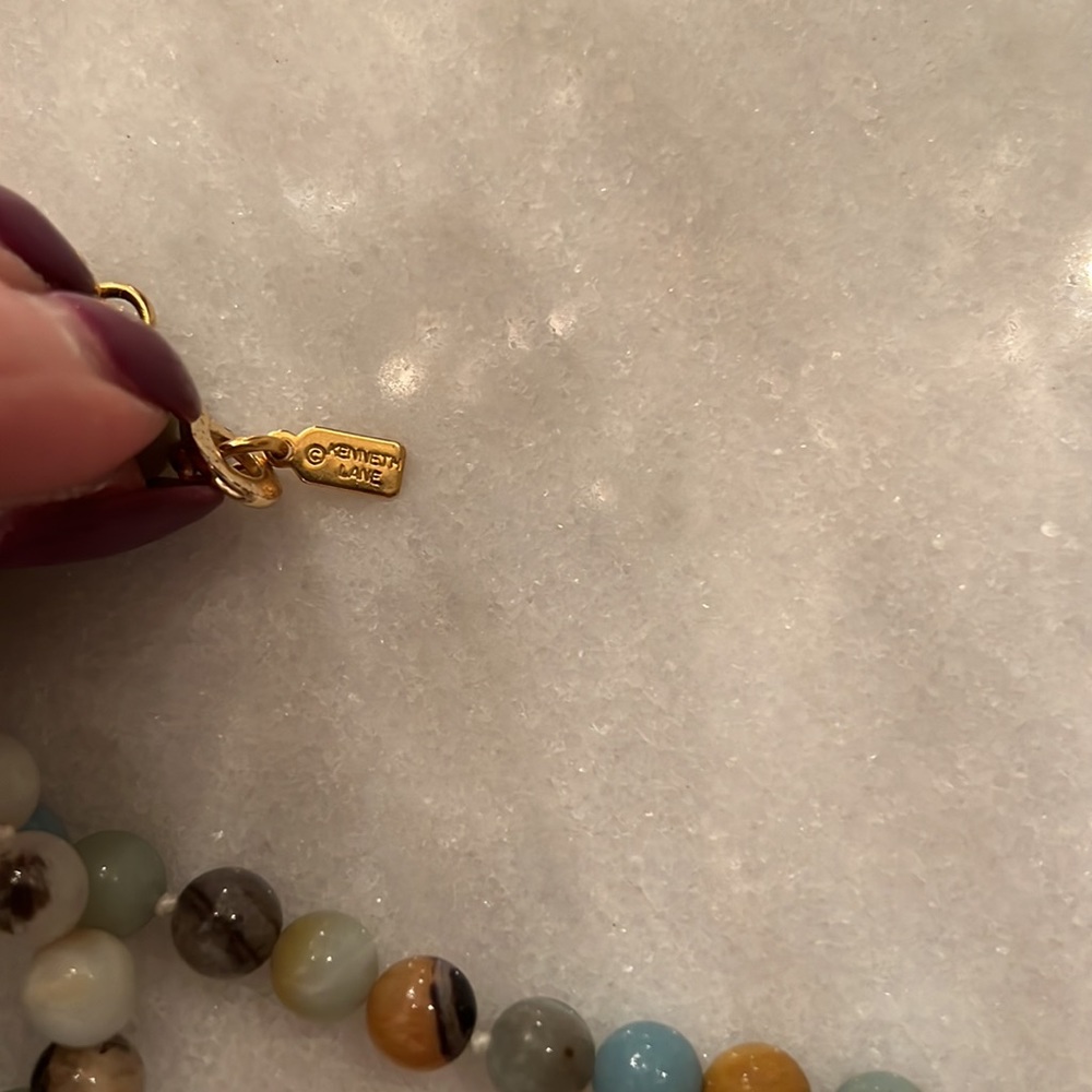 Kenneth Jay Lane Turquoise Beaded Tassel Necklace - Picture 5 of 5